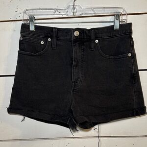 Madewell High Rise Denim Shorts Black